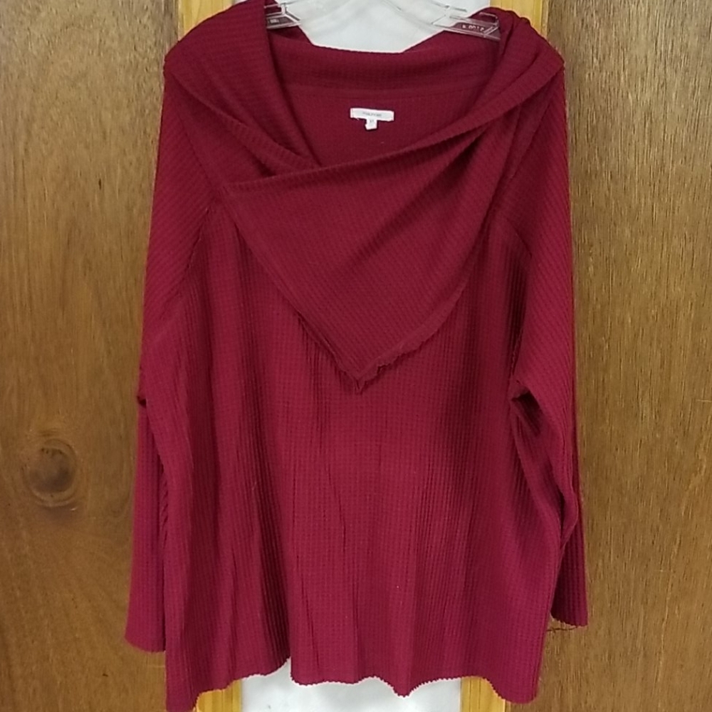 Maurices Burgundy Criss-cross Shirt